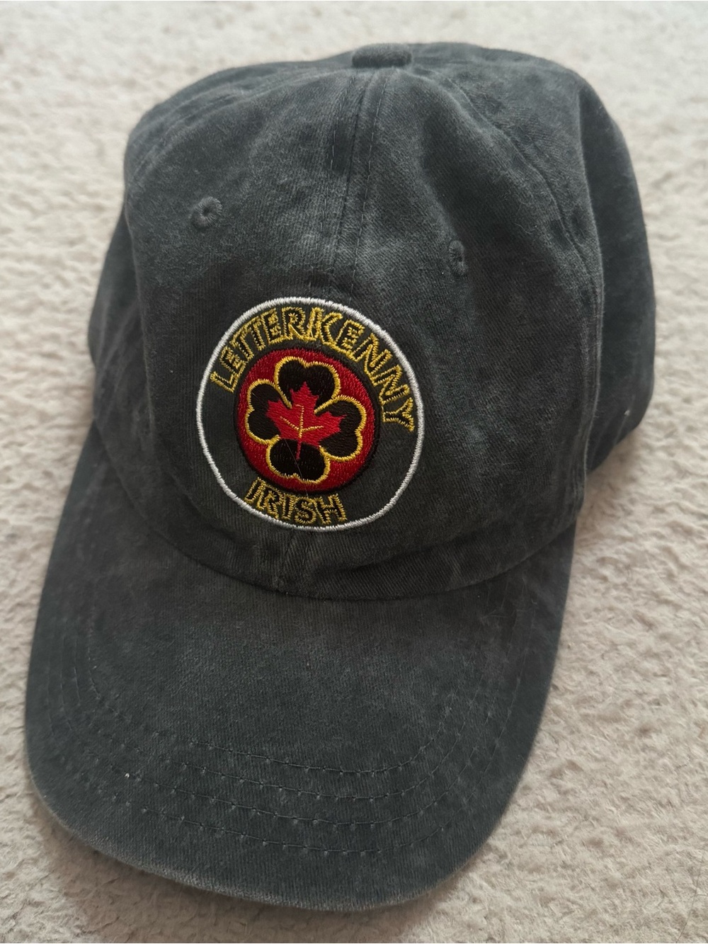 Letterkenny Irish Hockey Baseball Cap Hat Vintage Black Mens Embroidered Retro -